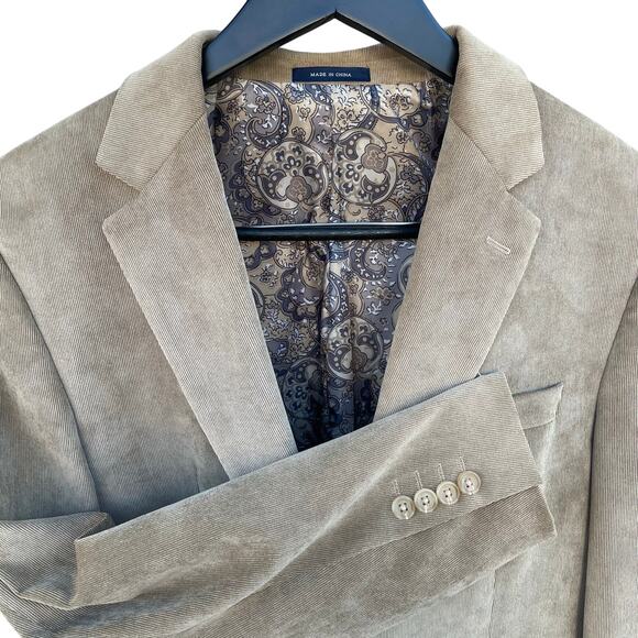 Ralph Ralph Lauren corduroy blazer sports jacket blue tag camel 40L vintage y2k - Picture 1 of 6